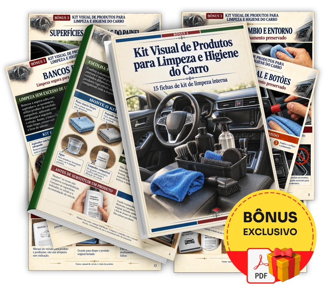 Kit Visual de Produtos para Limpeza e Higiene do Carro